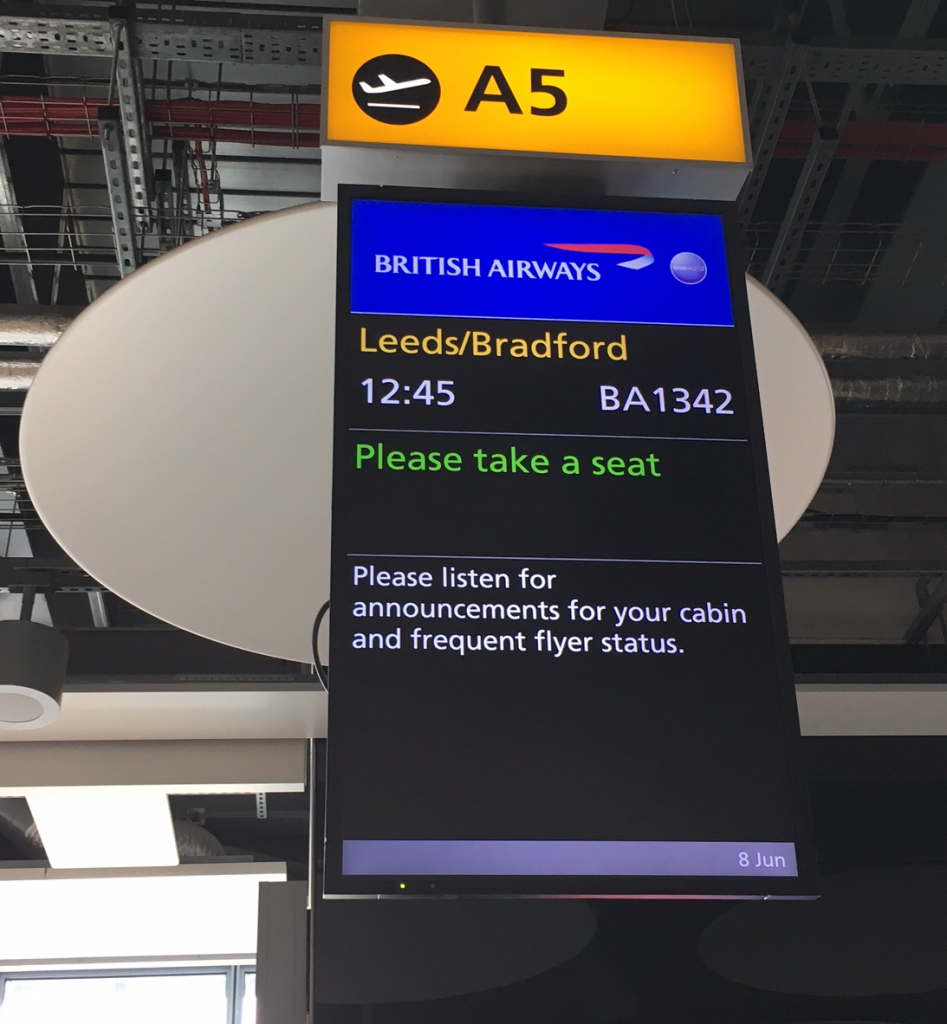 a sign in a building