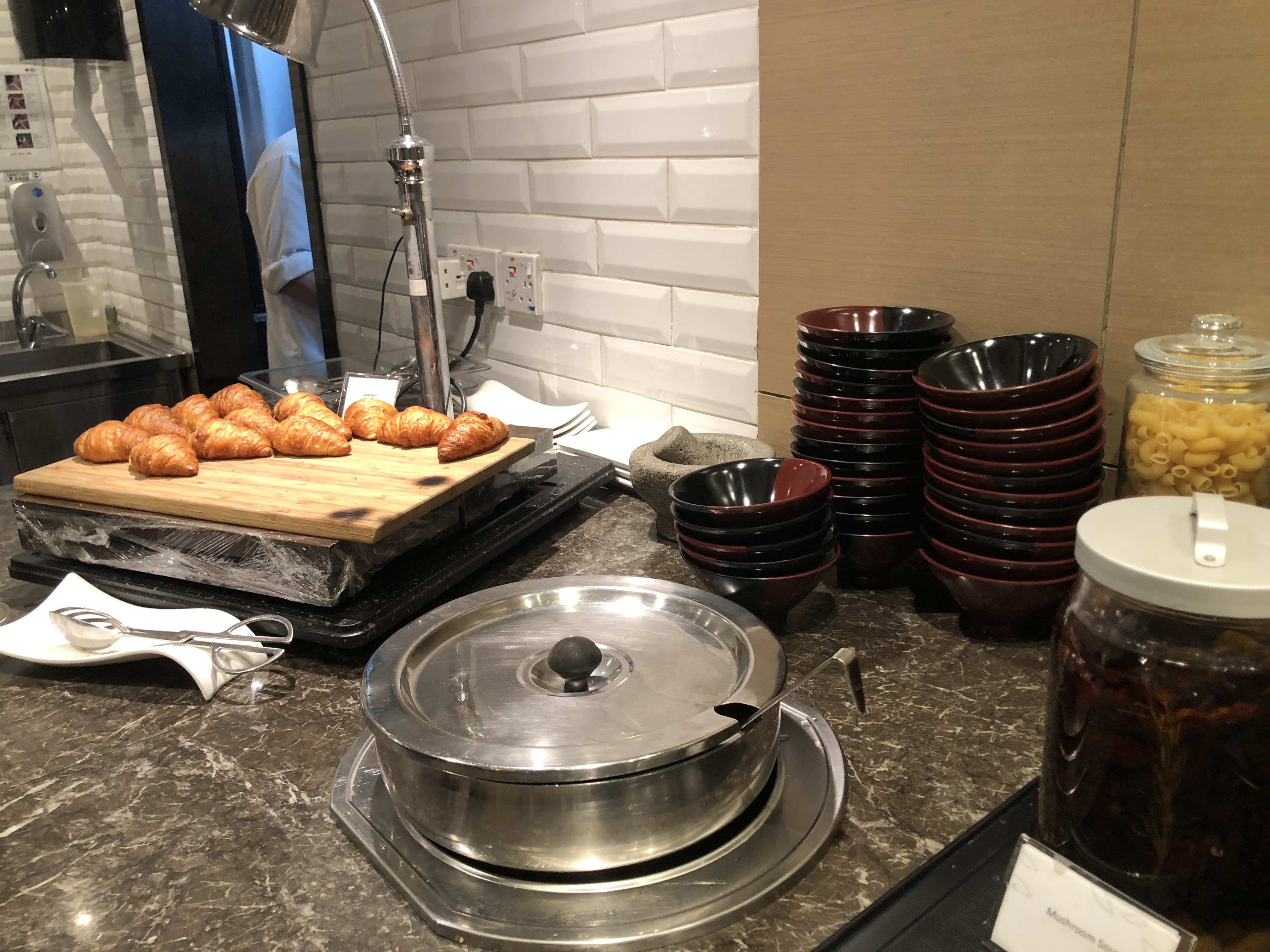a table with food on it