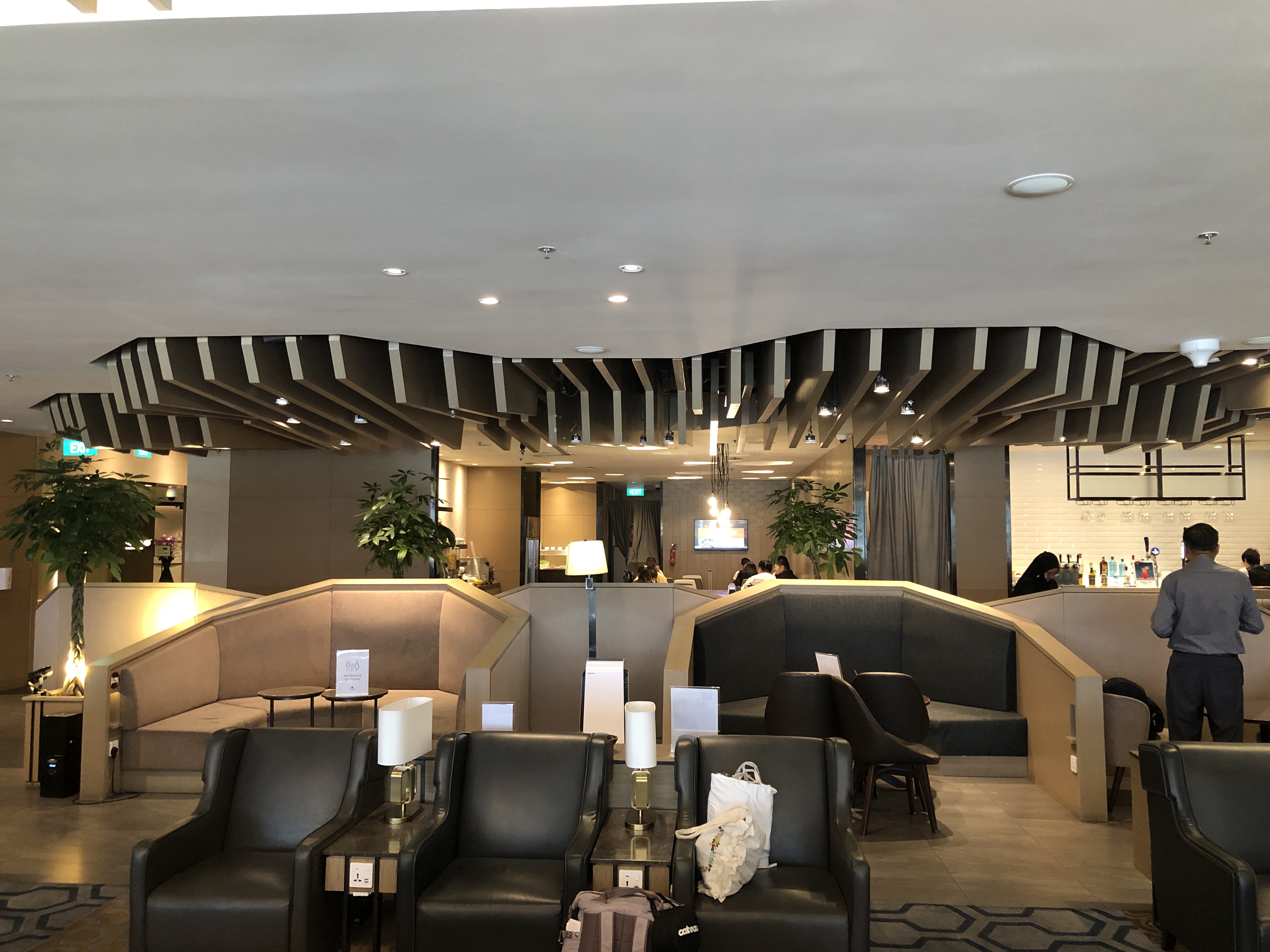 a room with chairs and tables