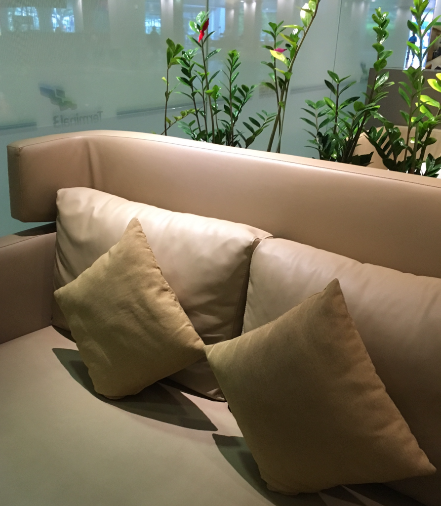 a couch with pillows on it