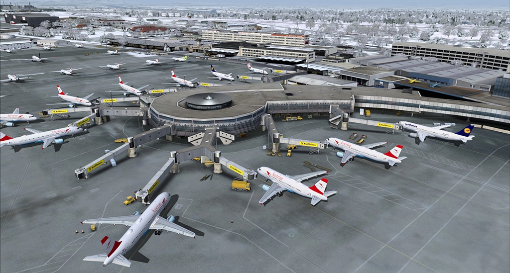 空港の駐機場にとまっている飛行機