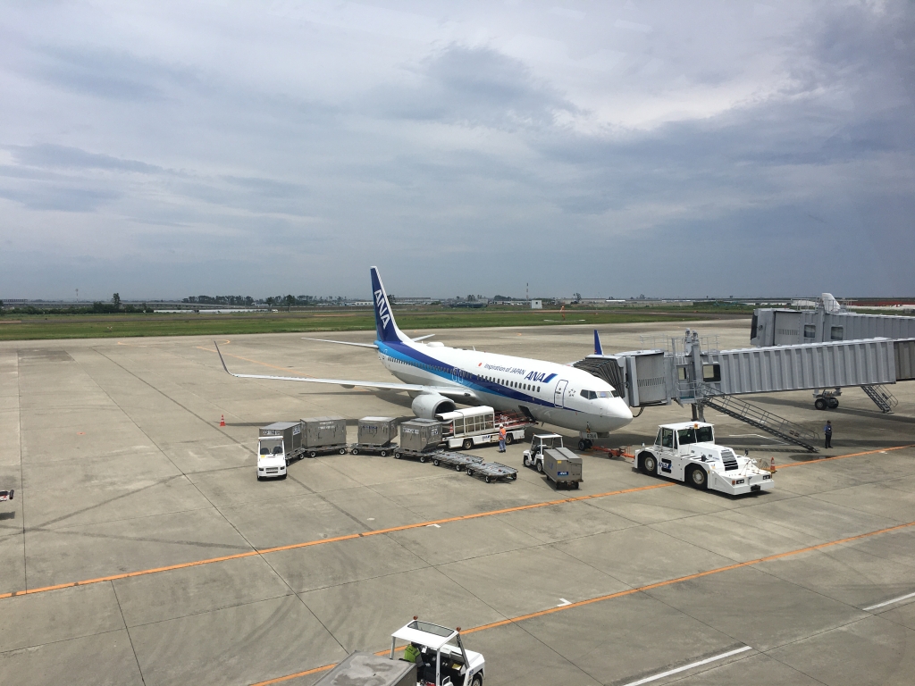 空港で駐車した飛行機