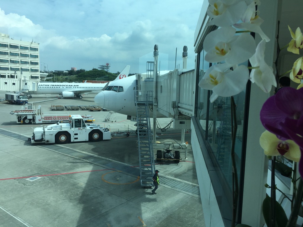 空港で駐車した飛行機