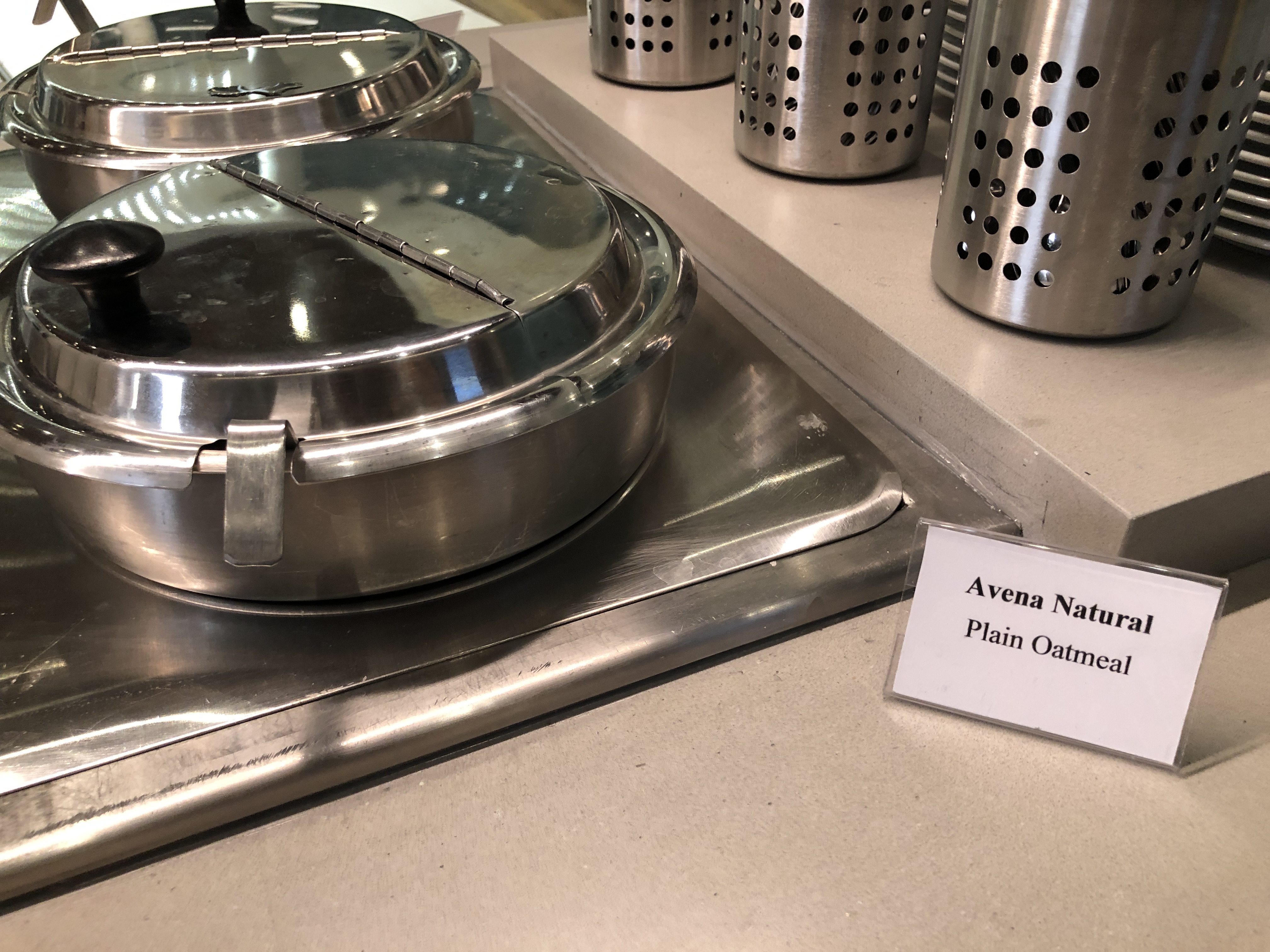 a metal container on a counter