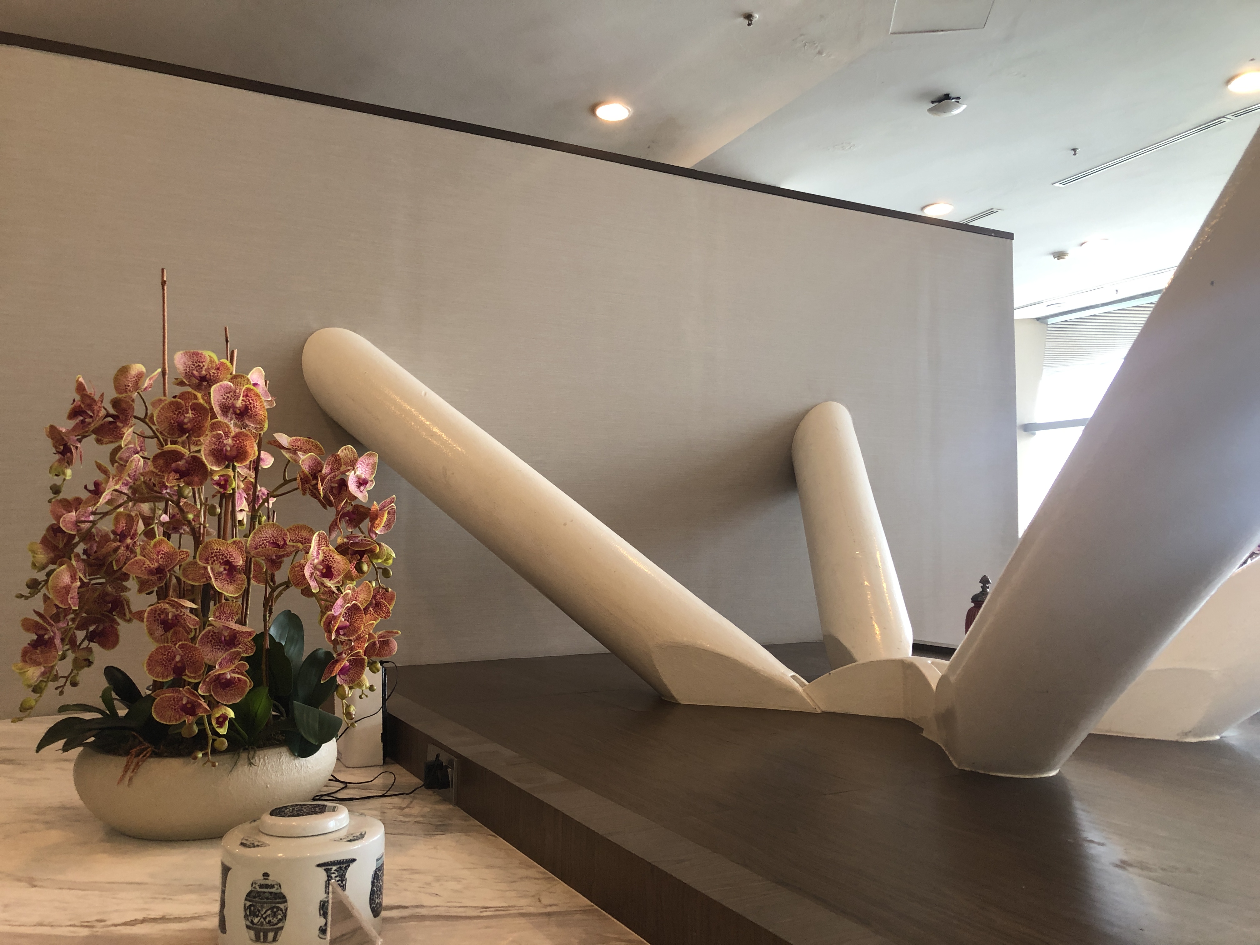 テーブルの上の花瓶に入った植物