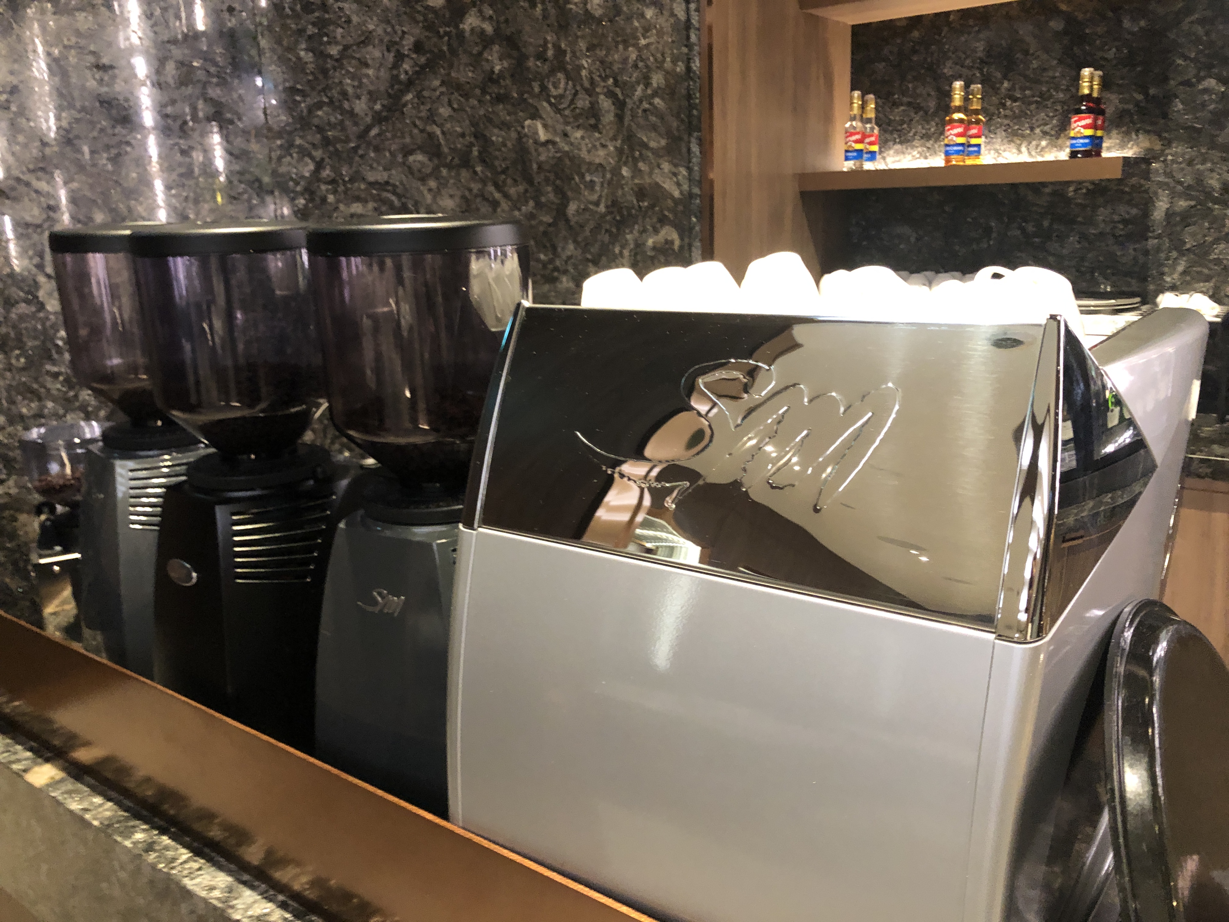 a group of coffee machines