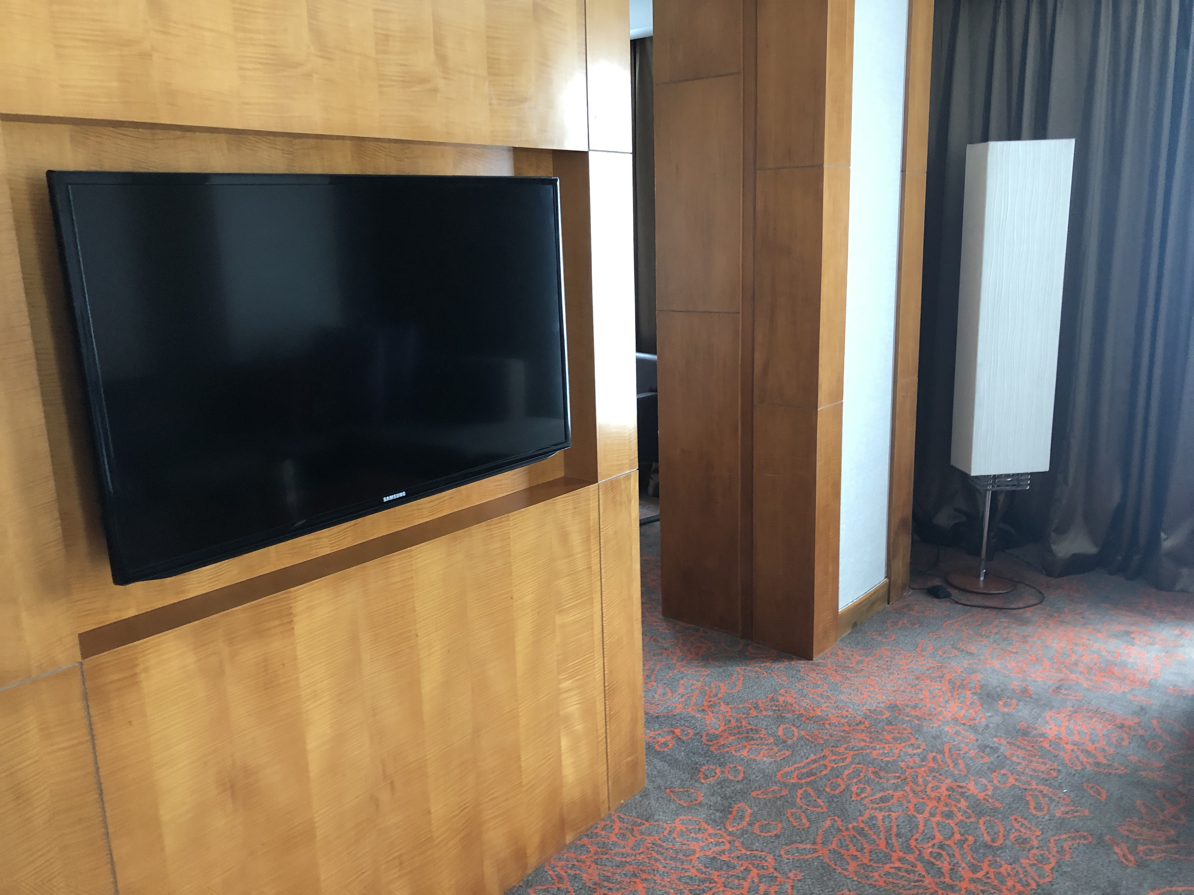 ドアの前に置かれたテレビ