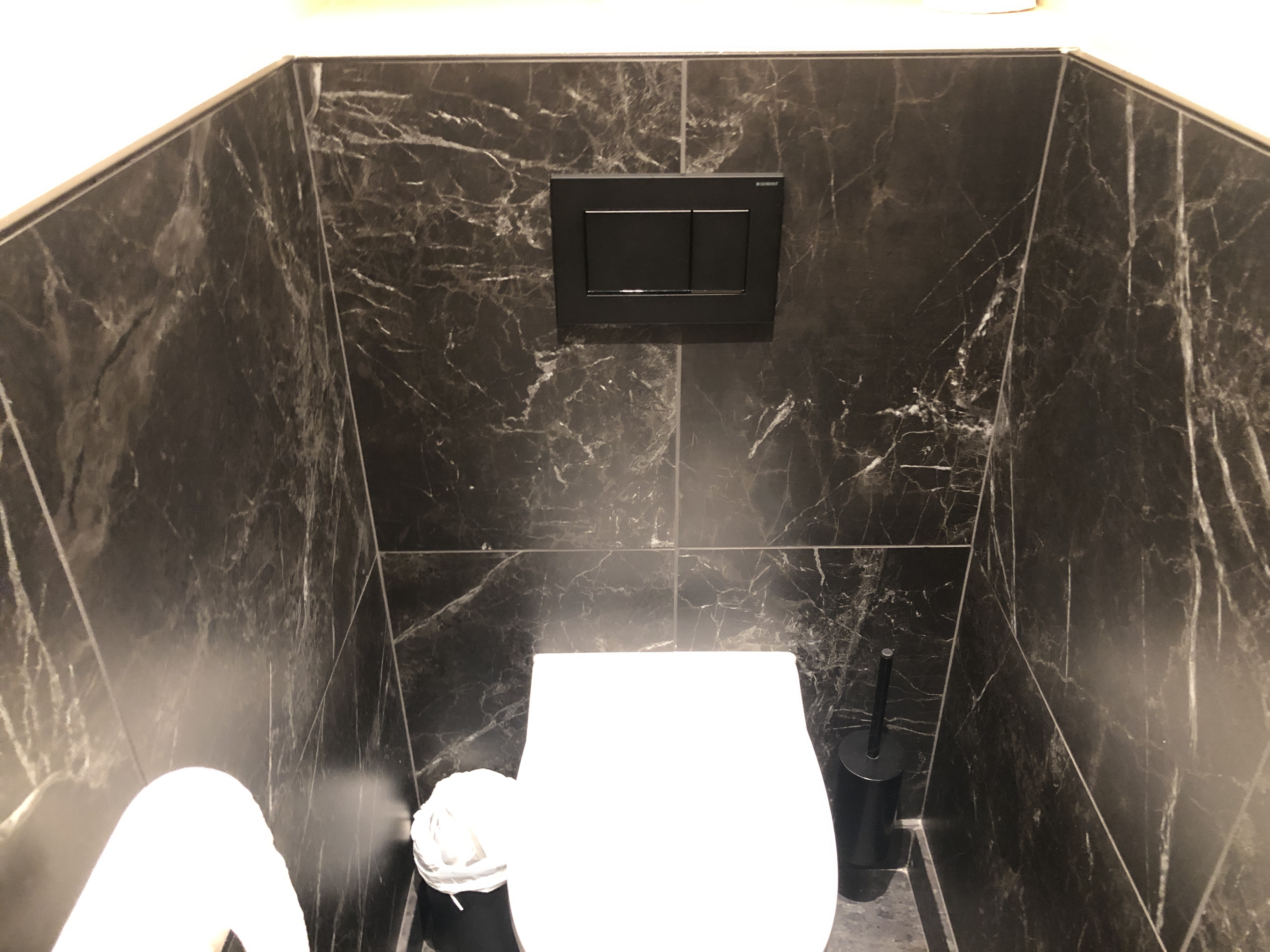 a toilet in a bathroom