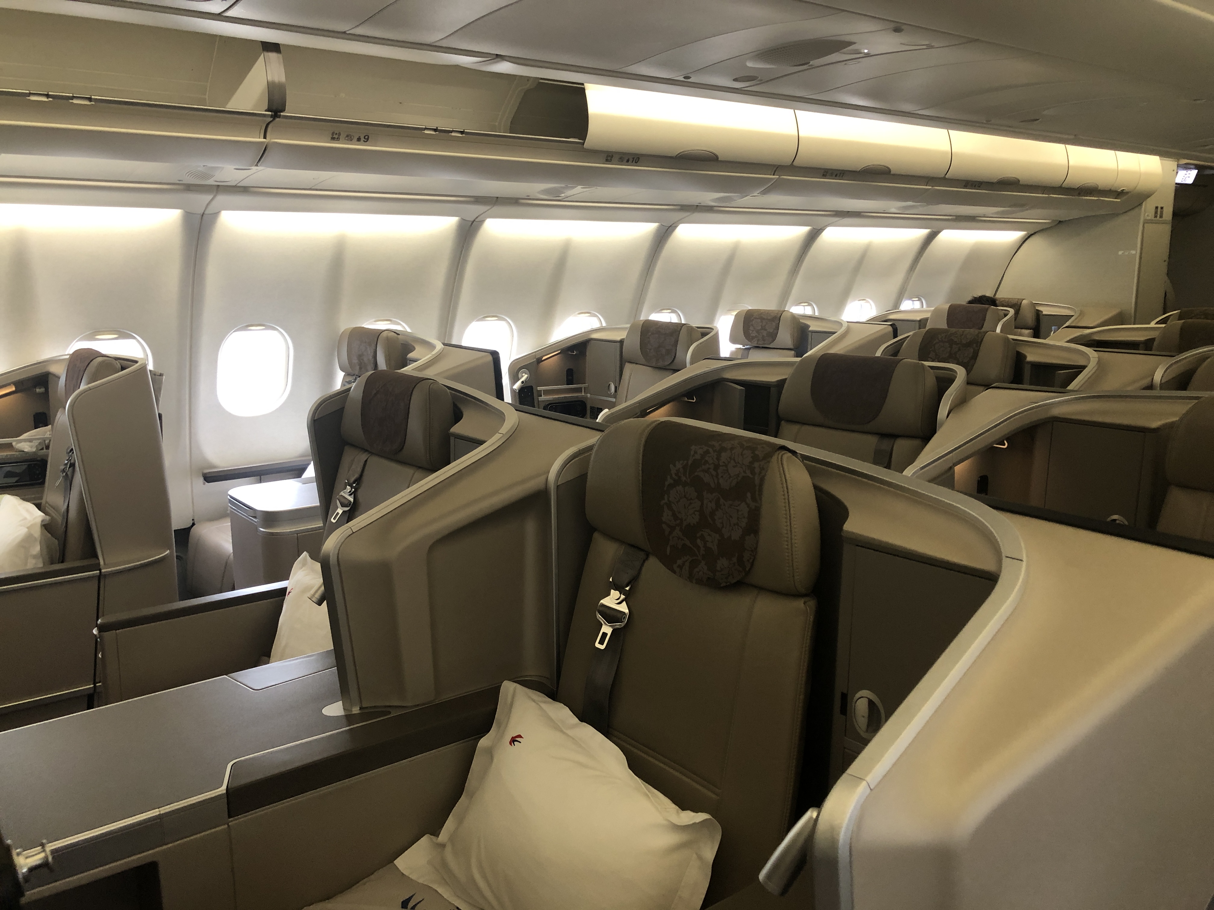 a seat in an airplane