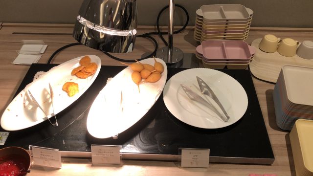 a table with plates of food