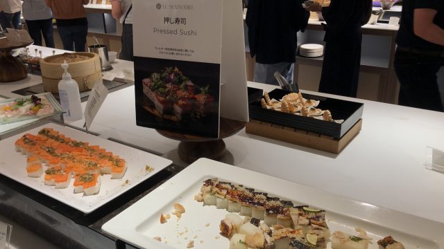 a table with food on it