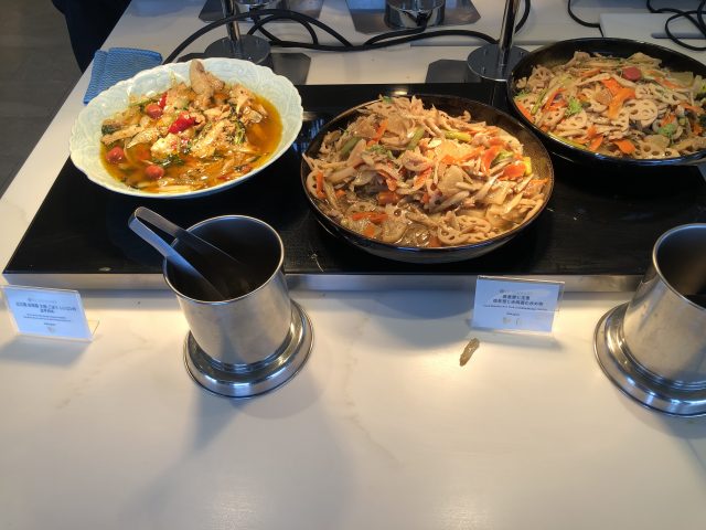 a table with plates of food