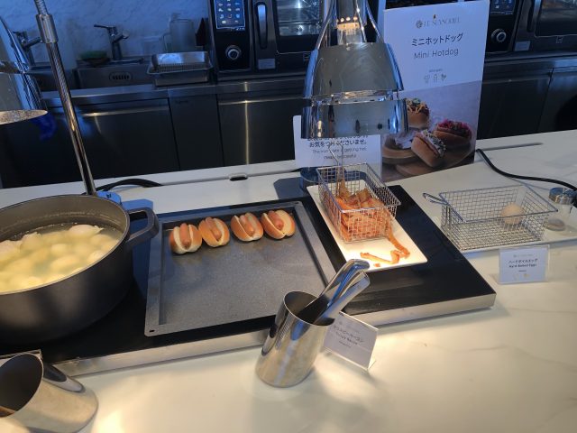 a kitchen counter with food
