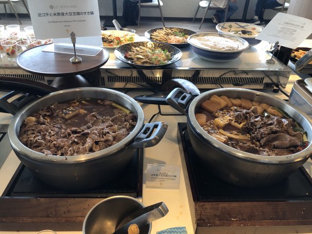 a table with food on it